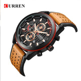 CURREN Top brand Luxury Sport Quartz Watches Men Classic Black Chronograph Leather Strap Date Wrist Watch Clock Male - one46.com.au