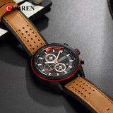 CURREN Top brand Luxury Sport Quartz Watches Men Classic Black Chronograph Leather Strap Date Wrist Watch Clock Male - one46.com.au