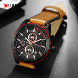 CURREN Top brand Luxury Sport Quartz Watches Men Classic Black Chronograph Leather Strap Date Wrist Watch Clock Male - one46.com.au