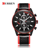 CURREN Top brand Luxury Sport Quartz Watches Men Classic Black Chronograph Leather Strap Date Wrist Watch Clock Male - one46.com.au