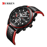 CURREN Top brand Luxury Sport Quartz Watches Men Classic Black Chronograph Leather Strap Date Wrist Watch Clock Male - one46.com.au