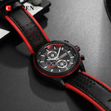 CURREN Top brand Luxury Sport Quartz Watches Men Classic Black Chronograph Leather Strap Date Wrist Watch Clock Male - one46.com.au