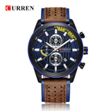 CURREN Top brand Luxury Sport Quartz Watches Men Classic Black Chronograph Leather Strap Date Wrist Watch Clock Male - one46.com.au