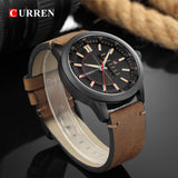 Top Brand Mens Quartz Watches Blue Creative Unique Fashion Design Wrist watch Leather Strap Date Week Clock Reloj Male - one46.com.au