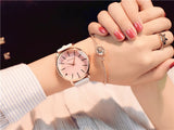 Polygonal dial design women watches luxury fashion dress quartz watch ulzzang popular brand white ladies leather wristwatch - one46.com.au