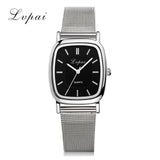 Women Bracelet Watch Silver Square Luxury Crystal Alloy WristWatches Lvpai Brand Women Fashion Men Watch Quartz Dropshiping - one46.com.au