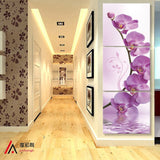 3 piece art corridor on the wall stereoscopic orchid canvas oil painting print living room on the wall modular pictures printd - one46.com.au