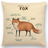 TBONTB Funny Animals Anatomy Flamingo Fox Dachshund Giraffe Hedgehog Lion Pug Squirrel Cushion Cover Sofa Throw Pillow Case - one46.com.au