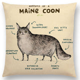 TBONTB Funny Animals Anatomy Flamingo Fox Dachshund Giraffe Hedgehog Lion Pug Squirrel Cushion Cover Sofa Throw Pillow Case - one46.com.au