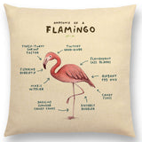 TBONTB Funny Animals Anatomy Flamingo Fox Dachshund Giraffe Hedgehog Lion Pug Squirrel Cushion Cover Sofa Throw Pillow Case - one46.com.au