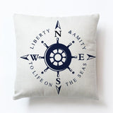 New Modern Sailing Ships Marine Printing Cushion Covers Anchor Rudder Linen Throw Pillow Case For Couch Seat Bedroom Home Decor - one46.com.au