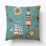 New Modern Sailing Ships Marine Printing Cushion Covers Anchor Rudder Linen Throw Pillow Case For Couch Seat Bedroom Home Decor - one46.com.au