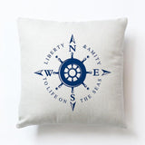 New Modern Sailing Ships Marine Printing Cushion Covers Anchor Rudder Linen Throw Pillow Case For Couch Seat Bedroom Home Decor - one46.com.au