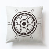 New Modern Sailing Ships Marine Printing Cushion Covers Anchor Rudder Linen Throw Pillow Case For Couch Seat Bedroom Home Decor - one46.com.au
