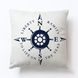 New Modern Sailing Ships Marine Printing Cushion Covers Anchor Rudder Linen Throw Pillow Case For Couch Seat Bedroom Home Decor - one46.com.au