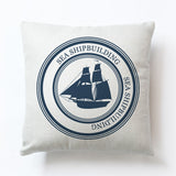 New Modern Sailing Ships Marine Printing Cushion Covers Anchor Rudder Linen Throw Pillow Case For Couch Seat Bedroom Home Decor - one46.com.au