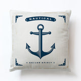 New Modern Sailing Ships Marine Printing Cushion Covers Anchor Rudder Linen Throw Pillow Case For Couch Seat Bedroom Home Decor - one46.com.au