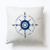 New Modern Sailing Ships Marine Printing Cushion Covers Anchor Rudder Linen Throw Pillow Case For Couch Seat Bedroom Home Decor - one46.com.au