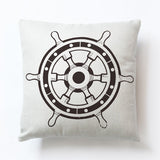 New Modern Sailing Ships Marine Printing Cushion Covers Anchor Rudder Linen Throw Pillow Case For Couch Seat Bedroom Home Decor - one46.com.au