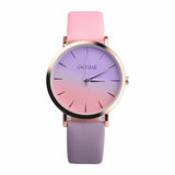 2018 Fashion WristWatch Retro Rainbow Design Women Dress Watch Quartz Leather  Watches gift for lovers Montre Relogio  #D - one46.com.au