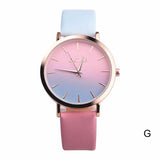 2018 Fashion WristWatch Retro Rainbow Design Women Dress Watch Quartz Leather  Watches gift for lovers Montre Relogio  #D - one46.com.au