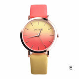 2018 Fashion WristWatch Retro Rainbow Design Women Dress Watch Quartz Leather  Watches gift for lovers Montre Relogio  #D - one46.com.au