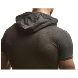 Summer Men Muscle Tee T Shirts Short Sleeve Hoody Hoodie Cotton Zipper Slim Fitness Hooded HipHop Masculina 3XL Joggers Gyms - one46.com.au