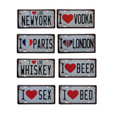 Vintage Metal Tin Sign I Love Bed Slogan Style Retro Plaque Poster Bar Pub Club Wall Tavern Garage Home Decoration 15*30cm - one46.com.au