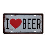 Vintage Metal Tin Sign I Love Bed Slogan Style Retro Plaque Poster Bar Pub Club Wall Tavern Garage Home Decoration 15*30cm - one46.com.au
