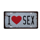 Vintage Metal Tin Sign I Love Bed Slogan Style Retro Plaque Poster Bar Pub Club Wall Tavern Garage Home Decoration 15*30cm - one46.com.au