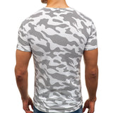 Camo Military Army Summer Muscle Tee Men's T Shirt Curved Hem Short Sleeve HipHop 3XL Casual Male Top Irregular Pattern - one46.com.au