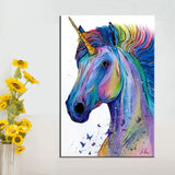 QKART Nordic Poster Canvas Painting Colorful Unicorn Wall Pictures for Living Room Bedroom Oil Painting Posters and Prints - one46.com.au