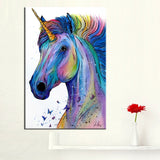 QKART Nordic Poster Canvas Painting Colorful Unicorn Wall Pictures for Living Room Bedroom Oil Painting Posters and Prints - one46.com.au