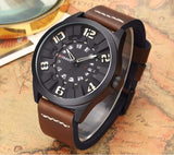 CURREN Military Sport Quartz watch Men Black Fashion Casual Army Top Brand Luxury Leather Quartz-Watch Male Clock red - one46.com.au