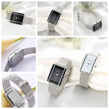 Women Bracelet Watch Silver Square Luxury Crystal Alloy WristWatches Lvpai Brand Women Fashion Men Watch Quartz Dropshiping - one46.com.au