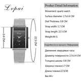 Women Bracelet Watch Silver Square Luxury Crystal Alloy WristWatches Lvpai Brand Women Fashion Men Watch Quartz Dropshiping - one46.com.au