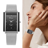 Women Bracelet Watch Silver Square Luxury Crystal Alloy WristWatches Lvpai Brand Women Fashion Men Watch Quartz Dropshiping - one46.com.au
