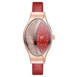 Women Bracelet Watch Gold Fashion Luxury Stainless Steel Wrist Watch Rhinestone Ellipse Creative Ladies Dress Quartz Watch - one46.com.au
