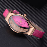 Women Bracelet Watch Gold Fashion Luxury Stainless Steel Wrist Watch Rhinestone Ellipse Creative Ladies Dress Quartz Watch - one46.com.au