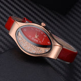 Women Bracelet Watch Gold Fashion Luxury Stainless Steel Wrist Watch Rhinestone Ellipse Creative Ladies Dress Quartz Watch - one46.com.au