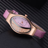 Women Bracelet Watch Gold Fashion Luxury Stainless Steel Wrist Watch Rhinestone Ellipse Creative Ladies Dress Quartz Watch - one46.com.au