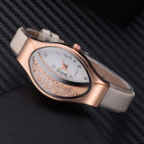Women Bracelet Watch Gold Fashion Luxury Stainless Steel Wrist Watch Rhinestone Ellipse Creative Ladies Dress Quartz Watch - one46.com.au