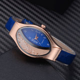 Women Bracelet Watch Gold Fashion Luxury Stainless Steel Wrist Watch Rhinestone Ellipse Creative Ladies Dress Quartz Watch - one46.com.au