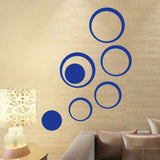 5Pcs/set Acrylic Circle Mirror Wall Stickers Removable DIY Wall Decoration Art Decals for Kids Room Home Wall Stickers - one46.com.au