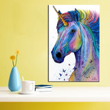 QKART Nordic Poster Canvas Painting Colorful Unicorn Wall Pictures for Living Room Bedroom Oil Painting Posters and Prints - one46.com.au
