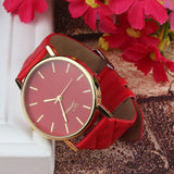 2018 Fashion Geneva hight quality Wristwatch Fashionable Unique Leather Watchband Watch Women Quartz Dress Watch #D - one46.com.au