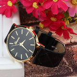 2018 Fashion Geneva hight quality Wristwatch Fashionable Unique Leather Watchband Watch Women Quartz Dress Watch #D - one46.com.au