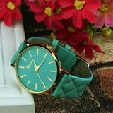 2018 Fashion Geneva hight quality Wristwatch Fashionable Unique Leather Watchband Watch Women Quartz Dress Watch #D - one46.com.au