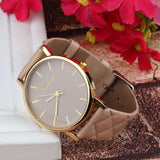 2018 Fashion Geneva hight quality Wristwatch Fashionable Unique Leather Watchband Watch Women Quartz Dress Watch #D - one46.com.au