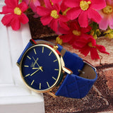 2018 Fashion Geneva hight quality Wristwatch Fashionable Unique Leather Watchband Watch Women Quartz Dress Watch #D - one46.com.au